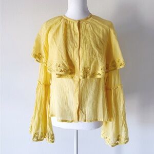 Free People Bell Sleeve Lace Top